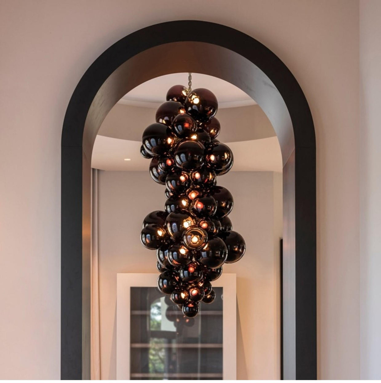 black bubble led chandelier