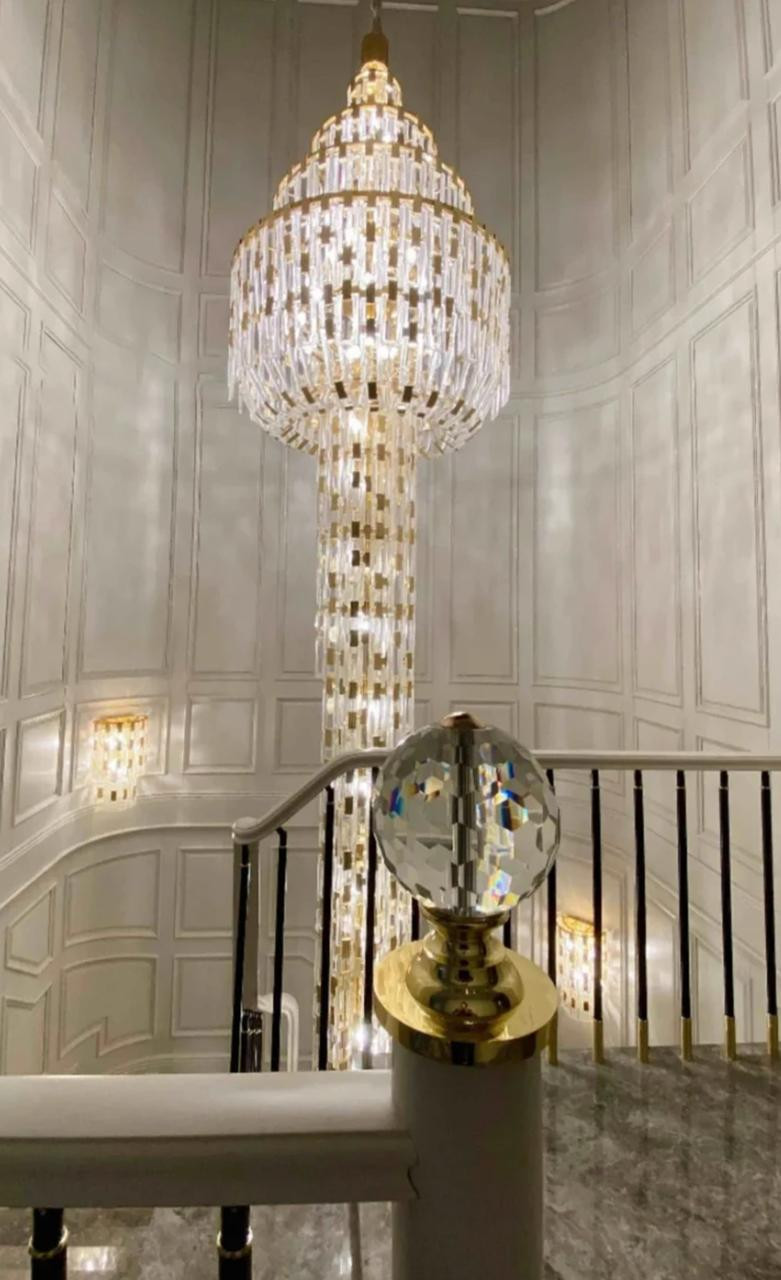 extra long linear chandelier