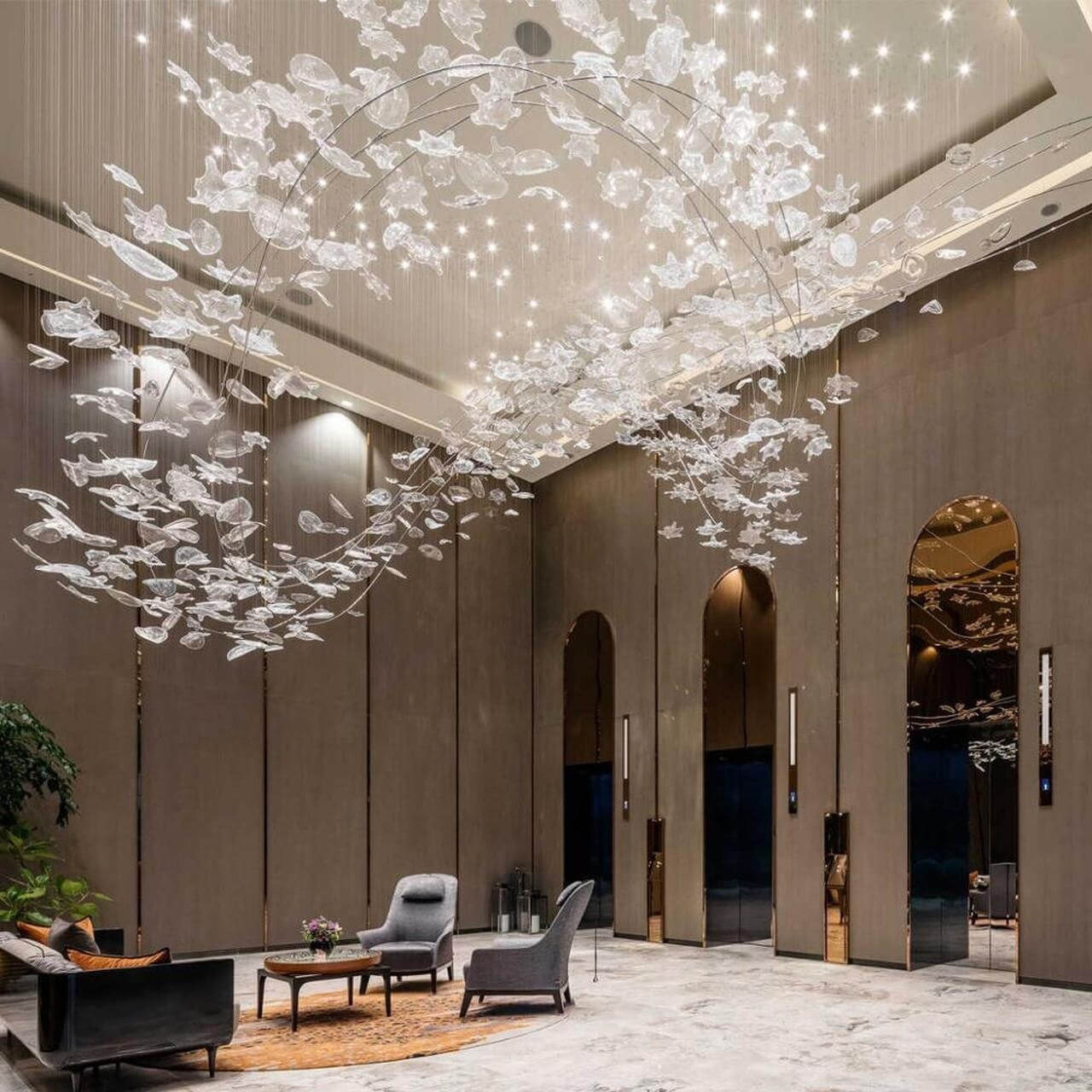 floating crystal chandelier 