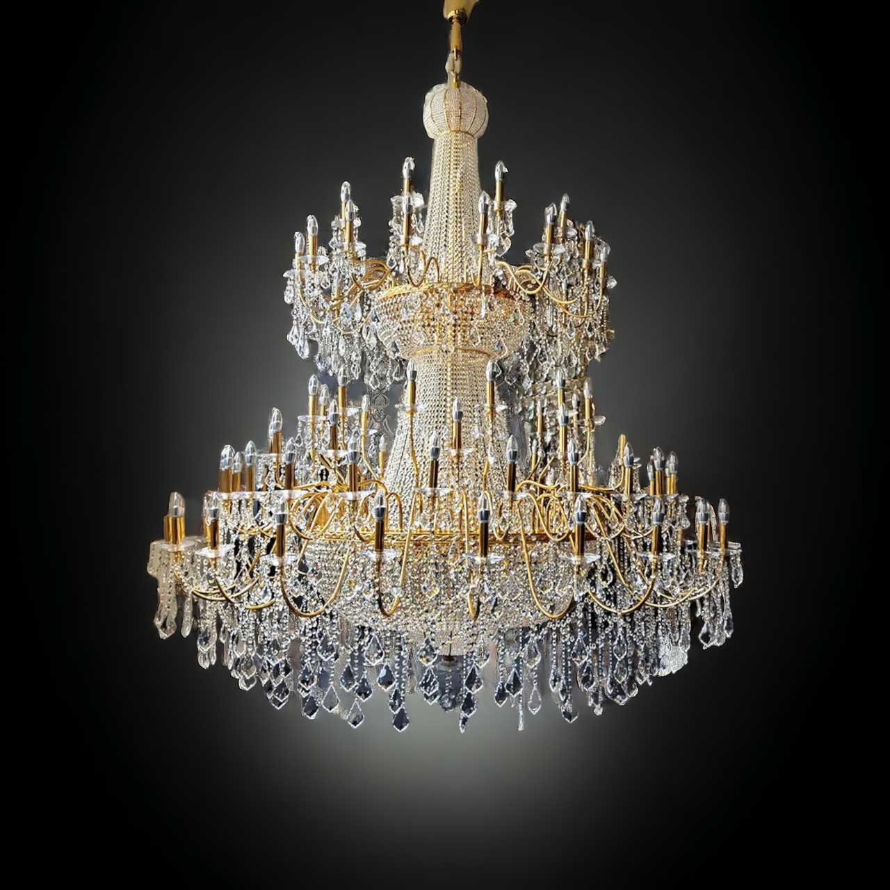 gold and crystal chandelier