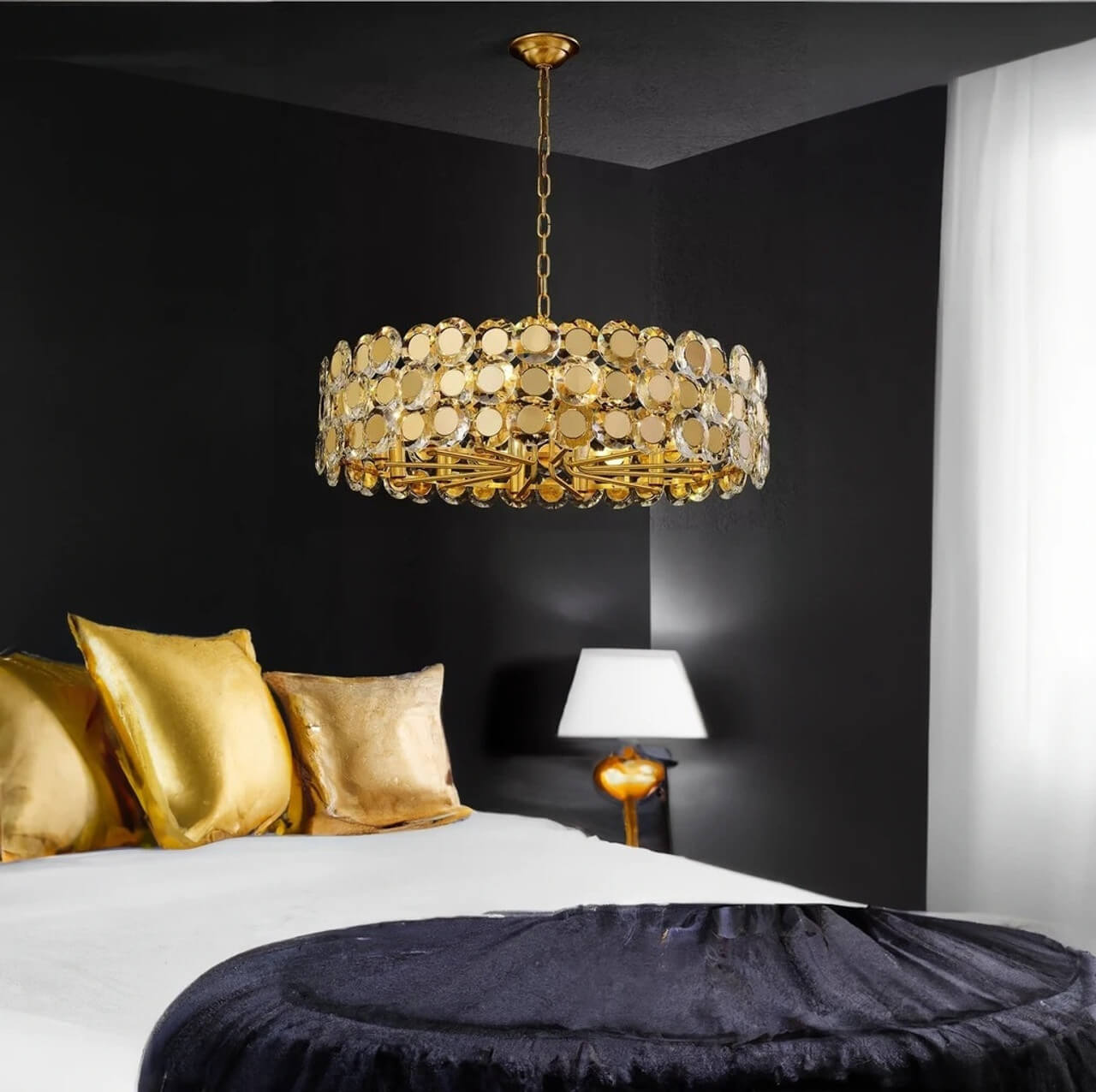 Gold designer bedroom chandelier