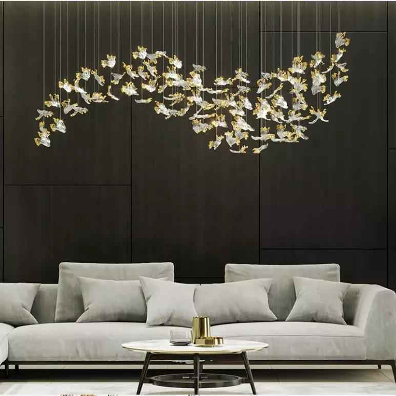 mila blown glass chandelier