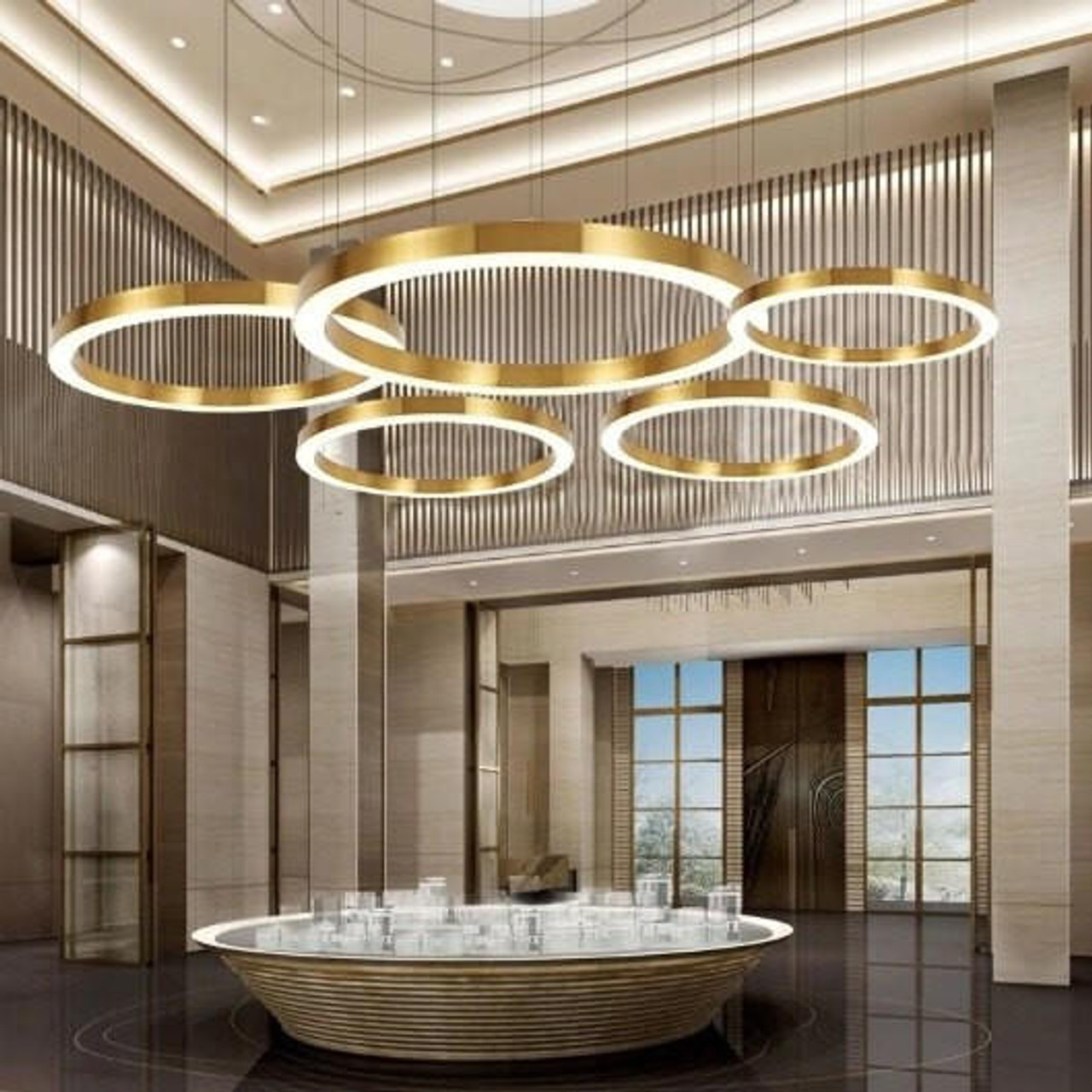 minimalist iron ring chandelier