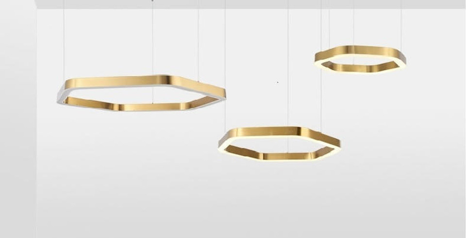 modern hexagon linear chandelier