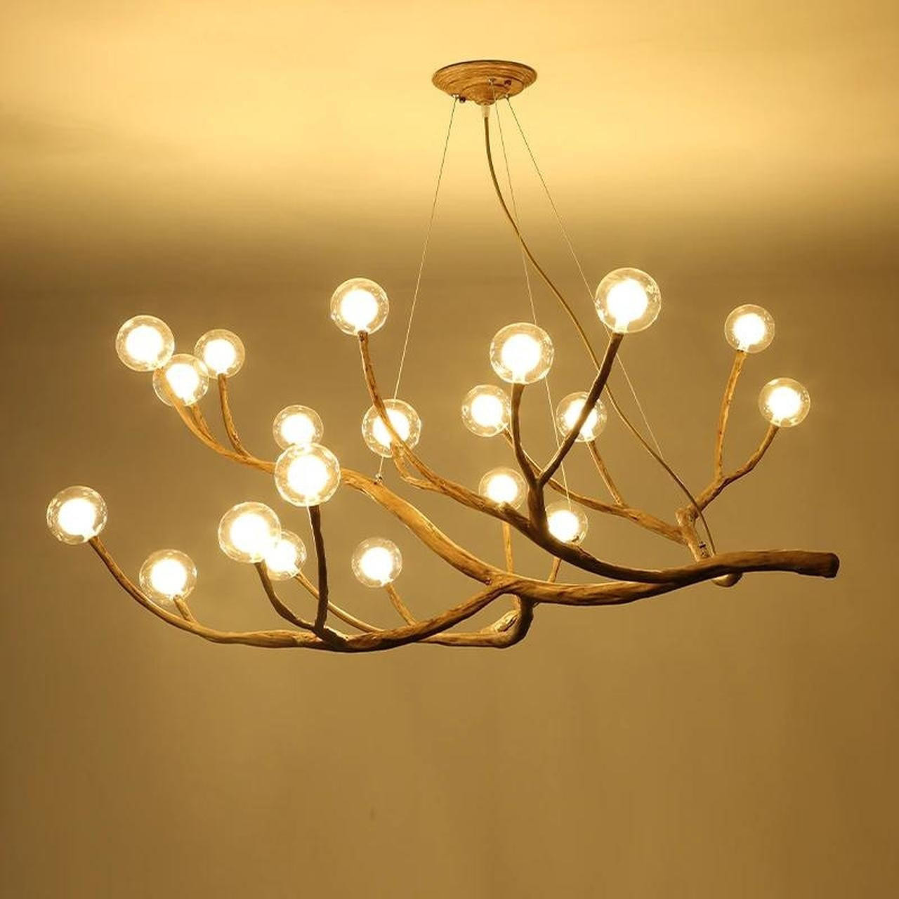 plafonnier led nordique en bois