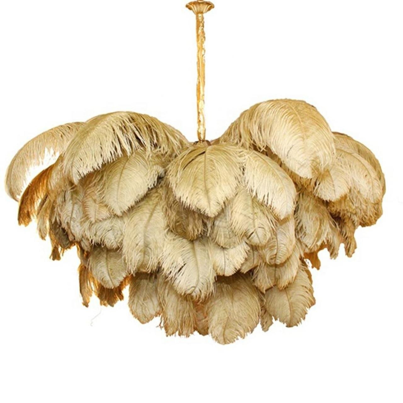 ostrich feather palm tree chandelier