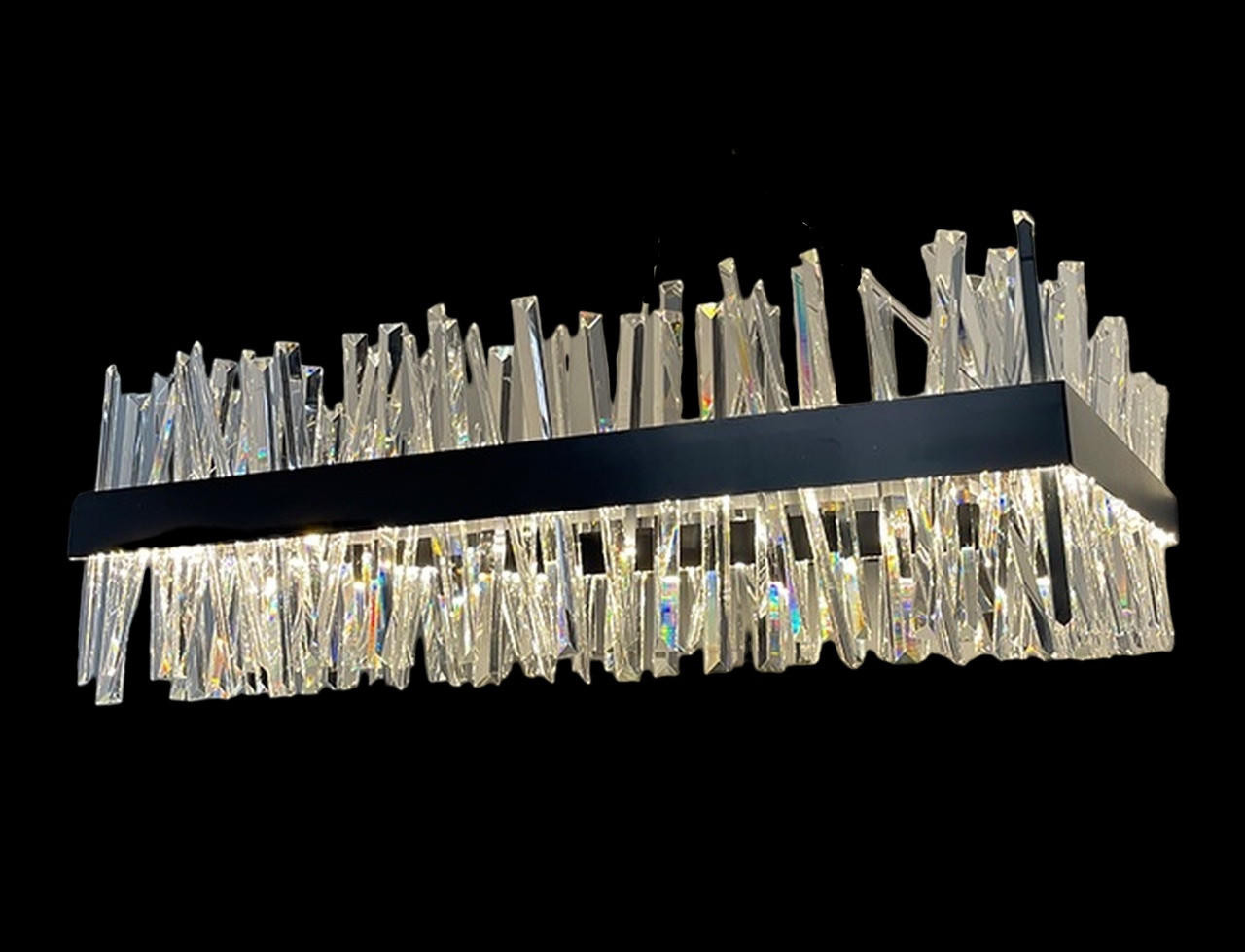 sander staggered glass rectangular chandelier