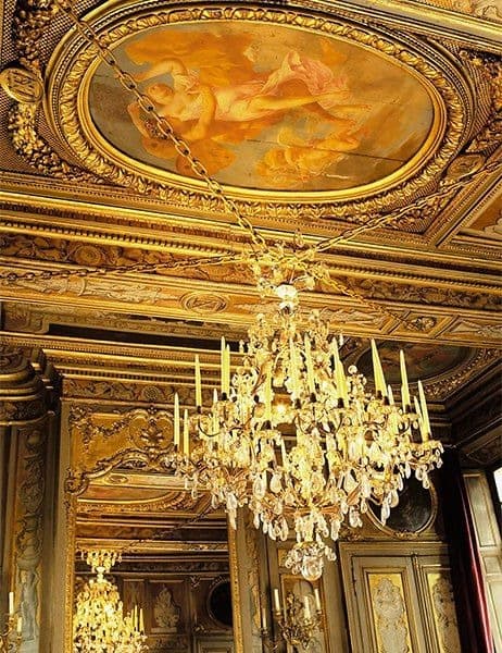 Varnished and Gilt-Bronze Cut-Glass Chandelier