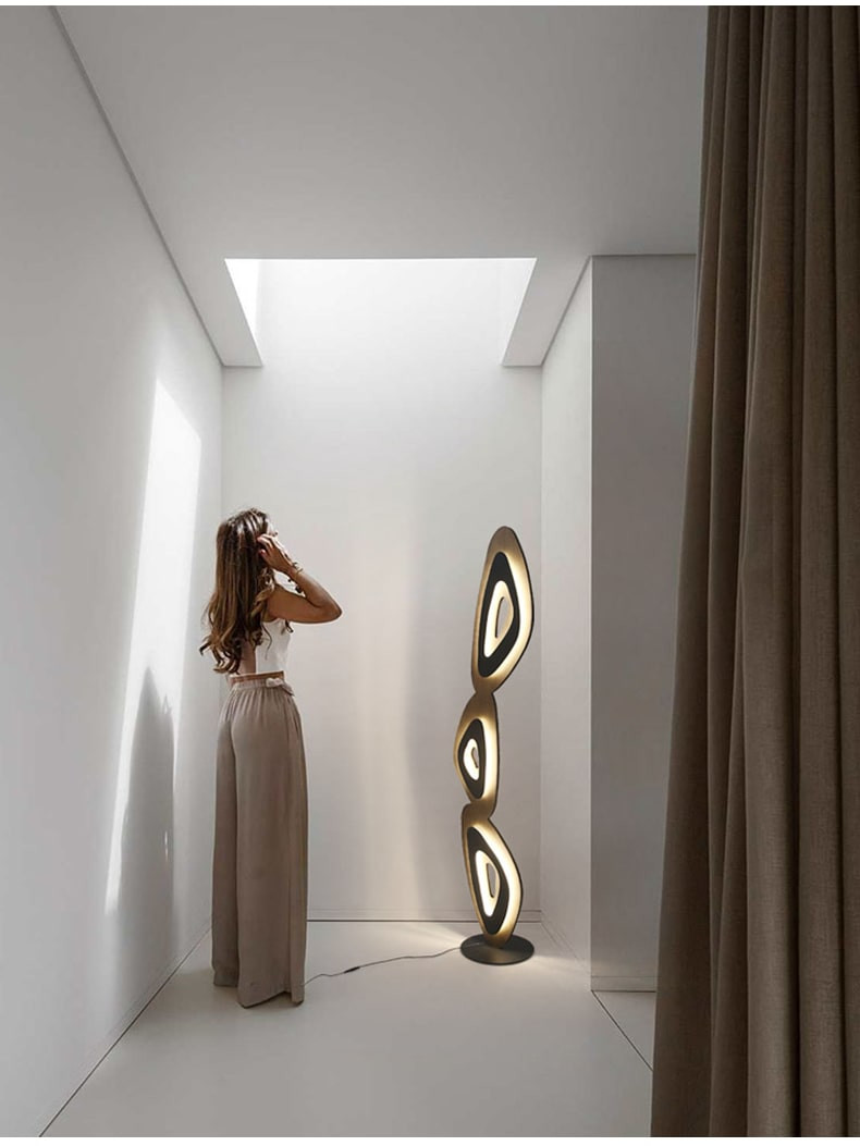 wood effect floor lamp